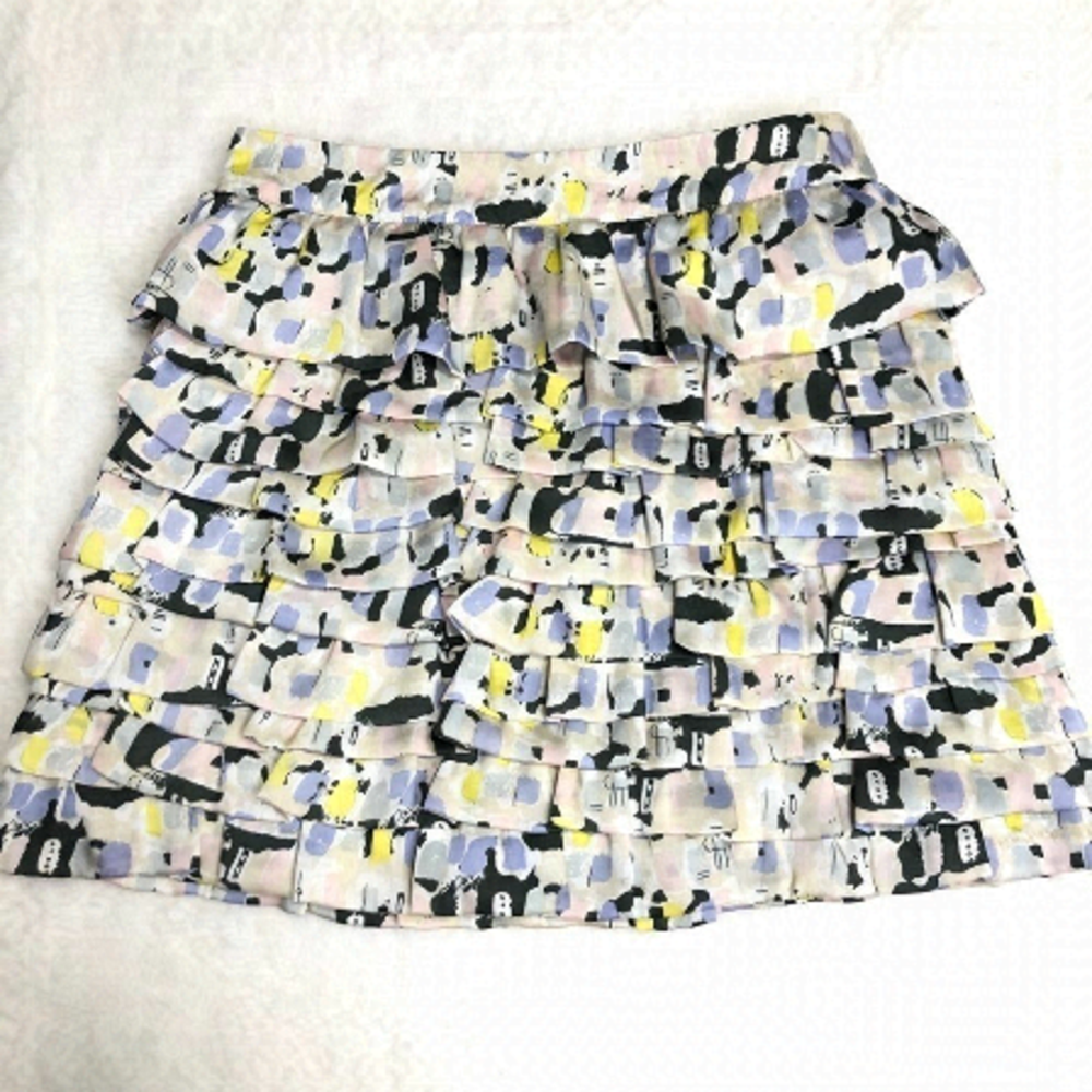 🆕 Pepe Jeans Layered Satin Print Skirt - Abstract 𝅺